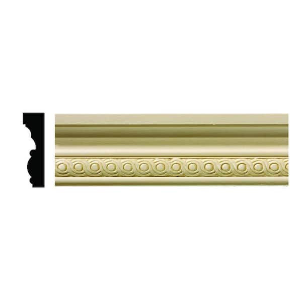 Ornamental Mouldings 1/2 in. x 1-3/4 in. x 96 in. Hardwood White Unfinished Rondele Small Chair Rail Moulding