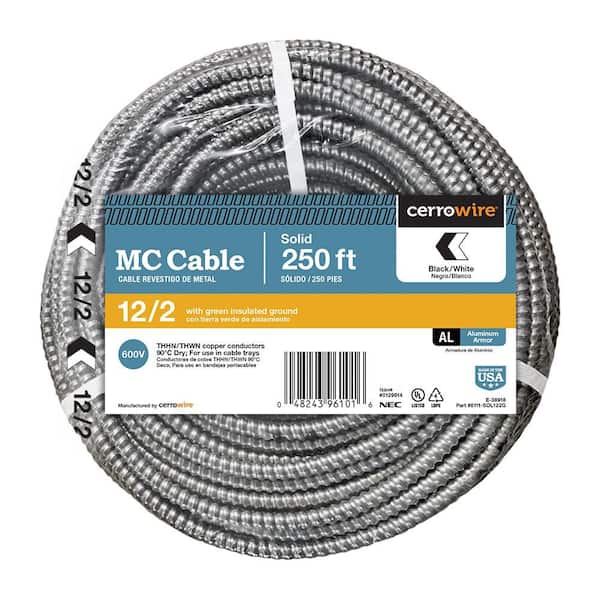 Cerrowire 250 ft. 12/2 Solid Copper MC (Metal Clad) Aluminum Armor