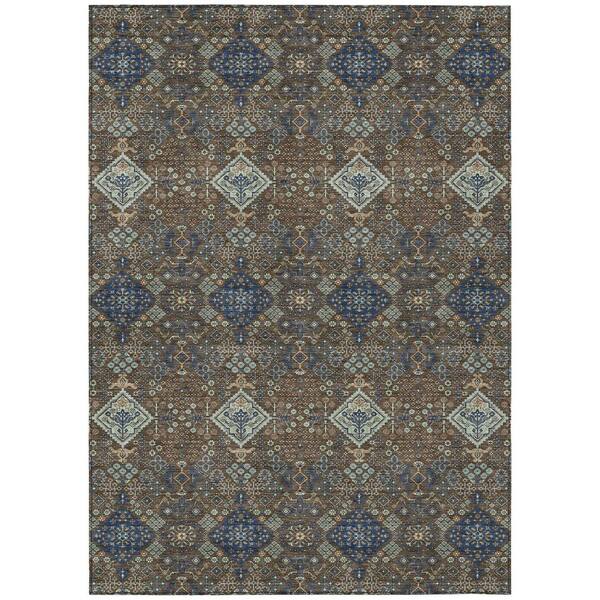Chantille Machine Washable Indoor/Outdoor Abstract ACN2477 Chocolate 3 ft. x 5 ft. Area Rug