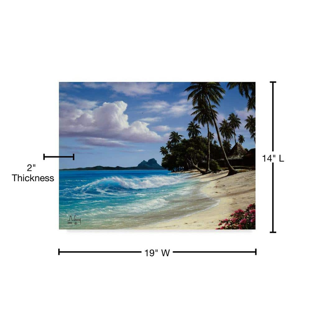 Tropical Beach Coastal Canvas Wall Art with Floater Frame