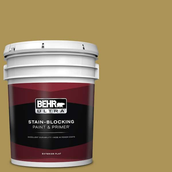 BEHR ULTRA 5 gal. #M310-6 Bitter Lemon Flat Exterior Paint & Primer