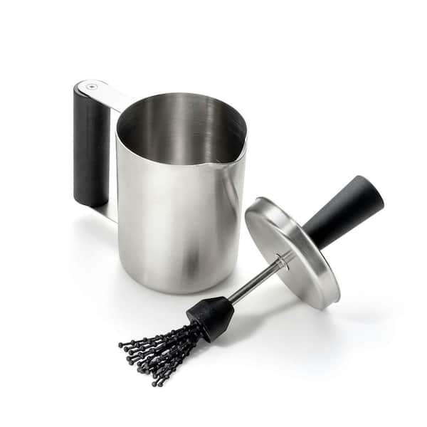 Outset Stainless Steel Grill Basting Cup and Sauce Brush Cooking Accessory