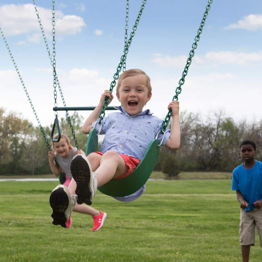 Big Brutus Heavy-Duty Metal A-Frame Swing Set with Trapeze Bar
