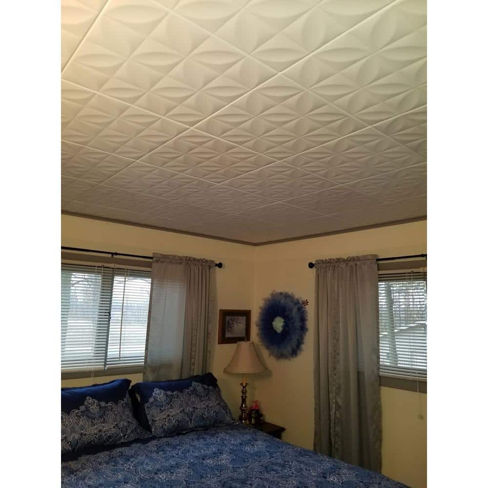 White Polystyrene Square Glue-up Ceiling Tile
