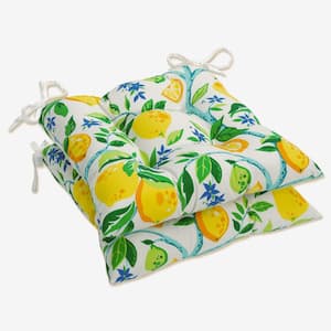 19 in. x 18.5 in. Outdoor Dining Chair Cushion in Yellow/Blue/Green (Set of 2)