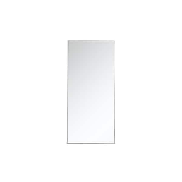 Unbranded Timeless Home 30 in. W x 60 in. H x Contemporary Metal Framed Rectangle Silver Mirror