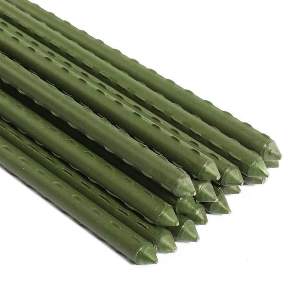Unbranded Never Rust 5 ft. x 5/16 in. Dia Polyethylene Coated Garden Plant Stakes for Support (10-Pack)