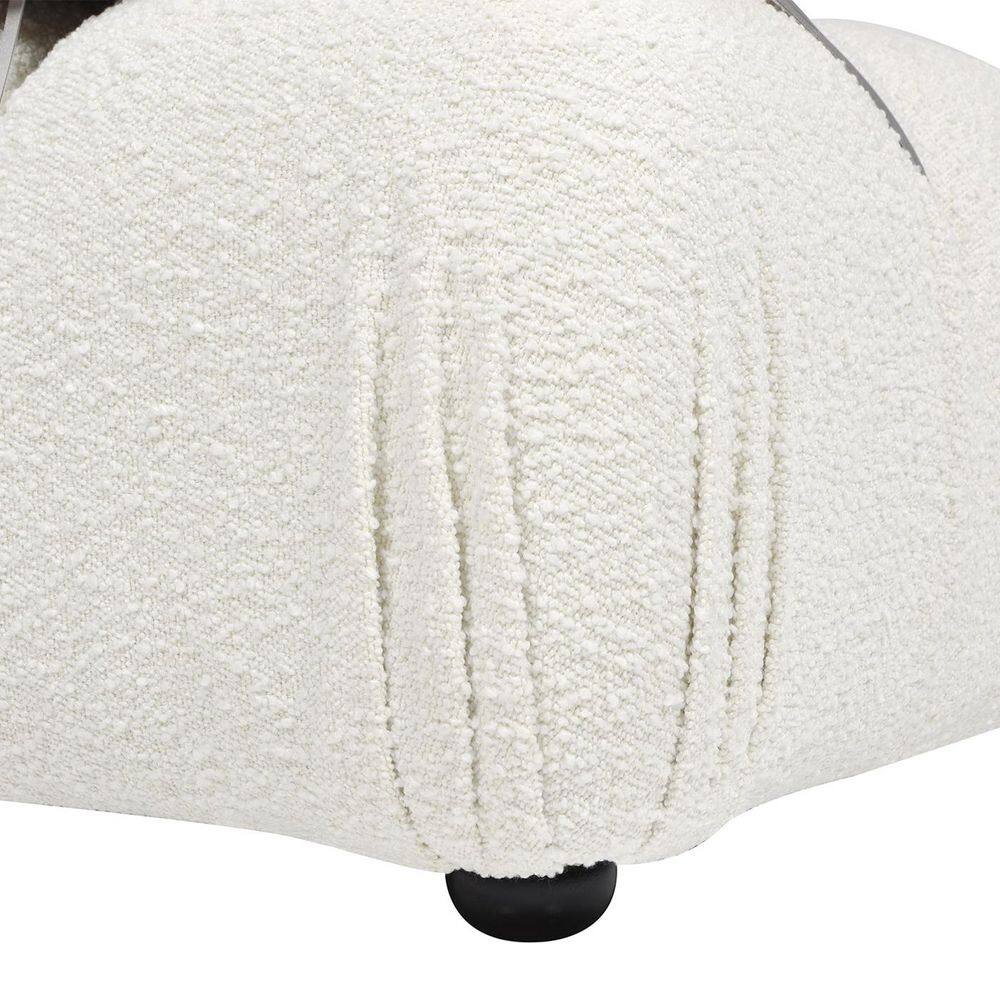 Ivory White Bouclé 72.5" Modular Tufted Loveseat Sofa