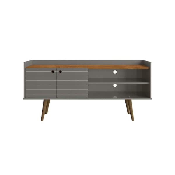 Manhattan Comfort Bogart Grey and Nature TV Stand Fits TV's up to 46 to 50 in.