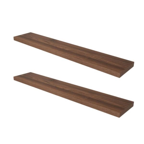 48"W x 7.9"D x 1.5"H Floating Shelves for Wall Walnut Shelves Set of 2,Floating Shelf with Invisible Brackets