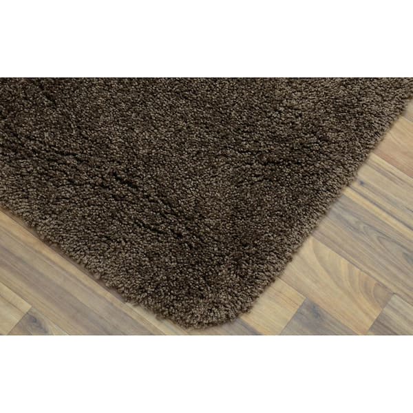 Serendipity Chocolate 30 in. x 50 in. Washable Bathroom Accent Rug