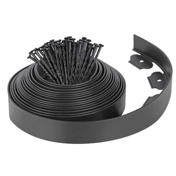 2 In x 50FT Landscape Edging with 75 Spikes, Plastic Edging Border Kit for Flower Beds, Lawn, Yard, Paver Pathway