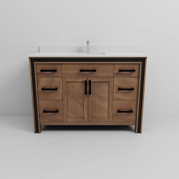 Lexora Ziva 48 in W x 22 in D Rustic Barnwood Bath Vanity