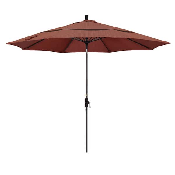 California Umbrella 11 ft. Fiberglass Collar Tilt Double Vented Patio Umbrella in Terrace Adobe Olefin