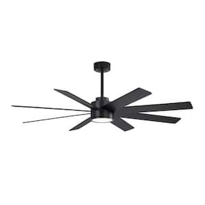72 in. 8-Plywood Blades Indoor Black LED Ceiling Fan with Remote