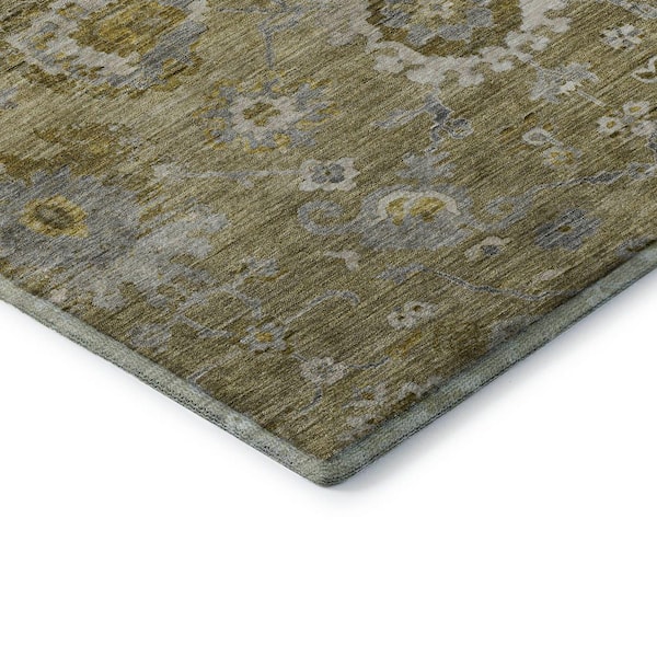 Mayfield Premium Machine Washable Abstract AMF1107 Brown 5 ft. x 7 ft. 6 in. Area Rug