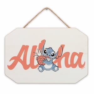 Stitch Aloha Hanging Wood Decorative Sign