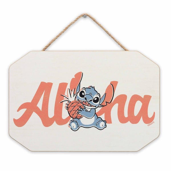 Disney Stitch Aloha Hanging Wood Decorative Sign