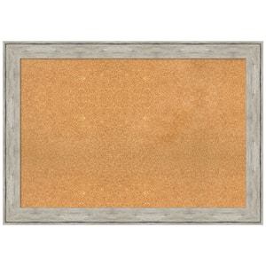 Crackled Metallic 40.88 in. x 28.88 in. Framed Corkboard Memo Board