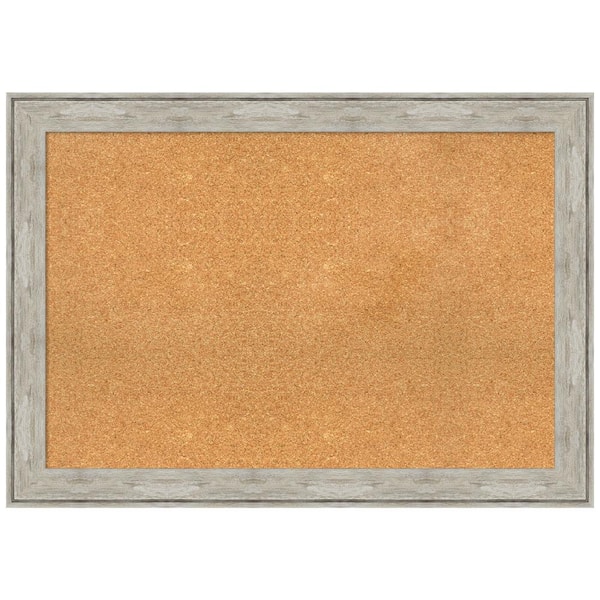Amanti Art Crackled Metallic 40.88 in. x 28.88 in. Framed Corkboard Memo Board