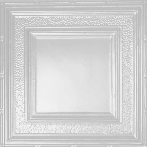 Shanko 2 ft. x 4 ft. Glue Up or Nail Up Tin Ceiling Tile in Powder-Coated White (24 sq. ft./case)