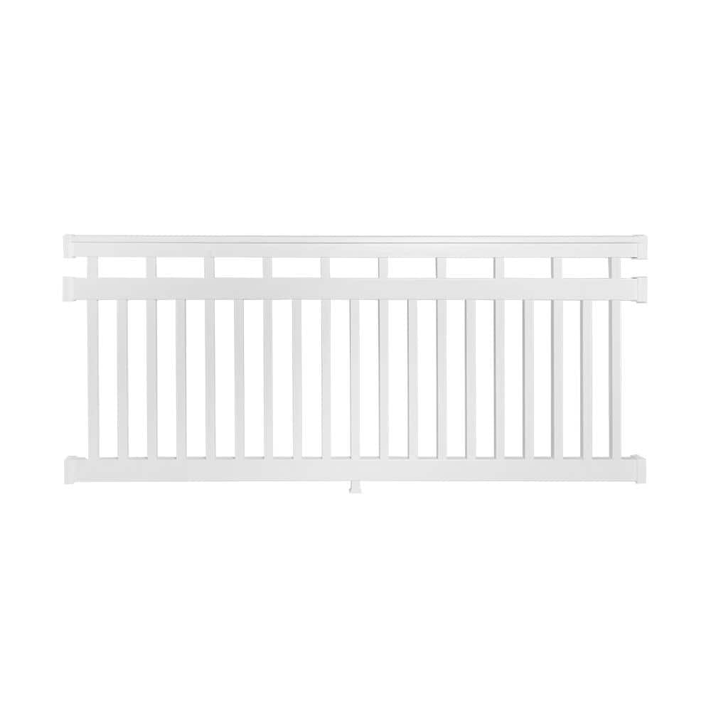 Weatherables Hallandale 3.5 ft. H x 6 ft. W Vinyl White Railing Kit WWR ...