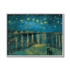 "Classic Starry Night Over the Rhone Van Gogh Painting" by Vincent Van Gogh Framed Nature Wall Art Print 16 in. x 20 in.