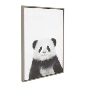 33 in. x 23 in. "Panda" by Tai Prints Framed Canvas Wall Art