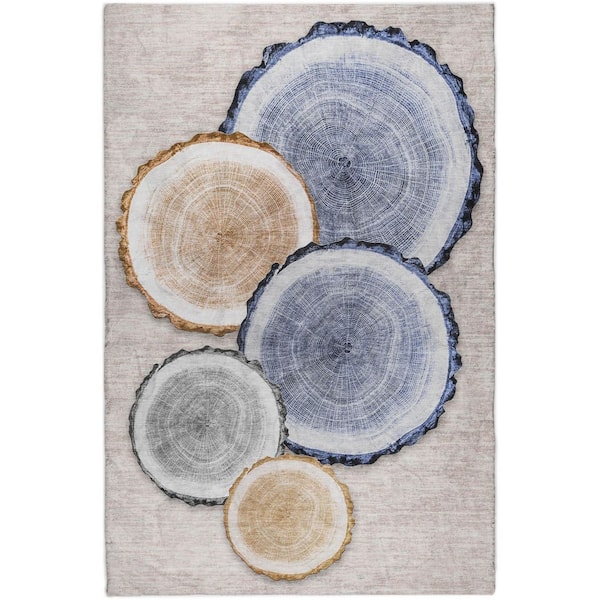 Dream Shag Premium Machine Washable Abstract ADS575 Beige 10 ft. x 14 ft. Area Rug