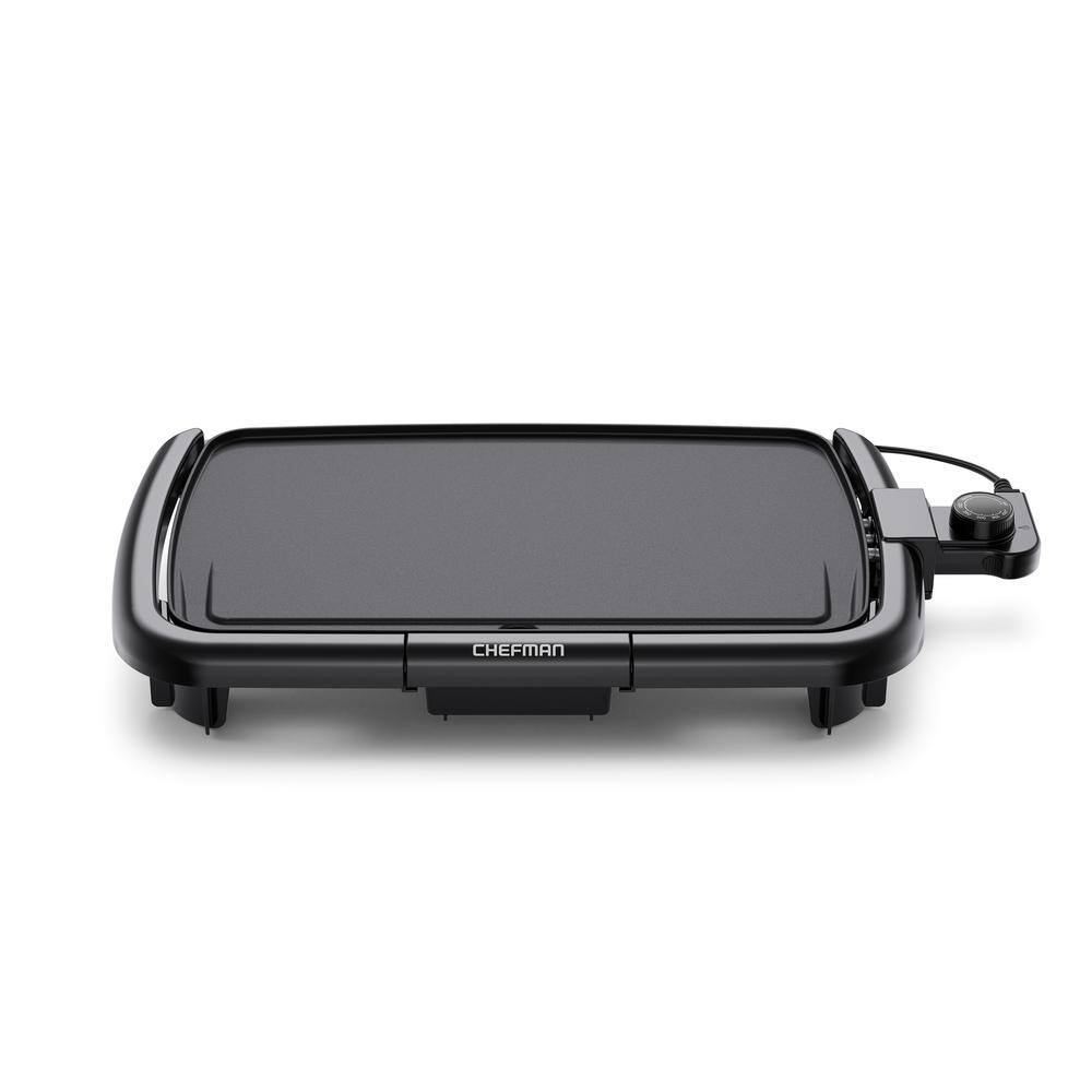 Chefman 160 Sq. in. Black Electric Griddle with NonStick Surface and