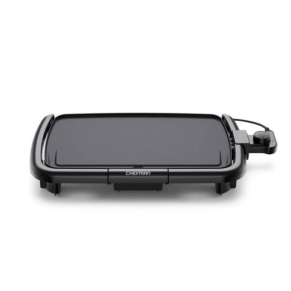 Chefman 160 Sq. in. Black Electric Griddle with NonStick Surface and