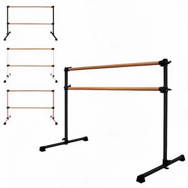 Professional 72 in. Portable Ballet Barre Black Steel Adjustable 6.7-46 in. Unassembled Durable Construction