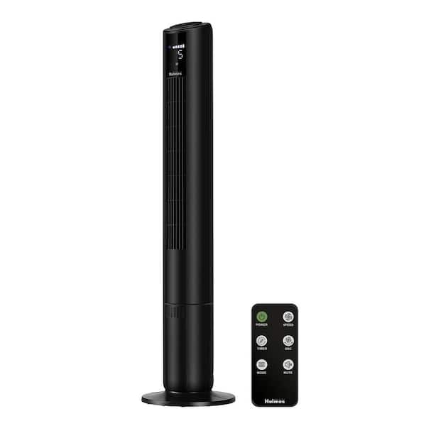 Holmes 42 in. Oscillating 5 Speed Digital Tower Fan Black with ClearRead Display and Remote Control