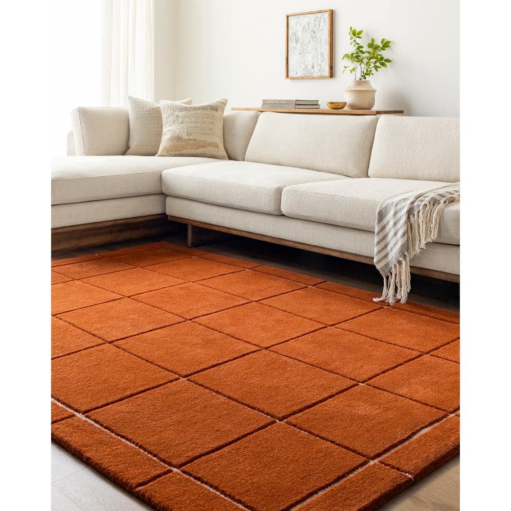 Mallory Rust and Light Brown Hand Tufted Wool Area Rug