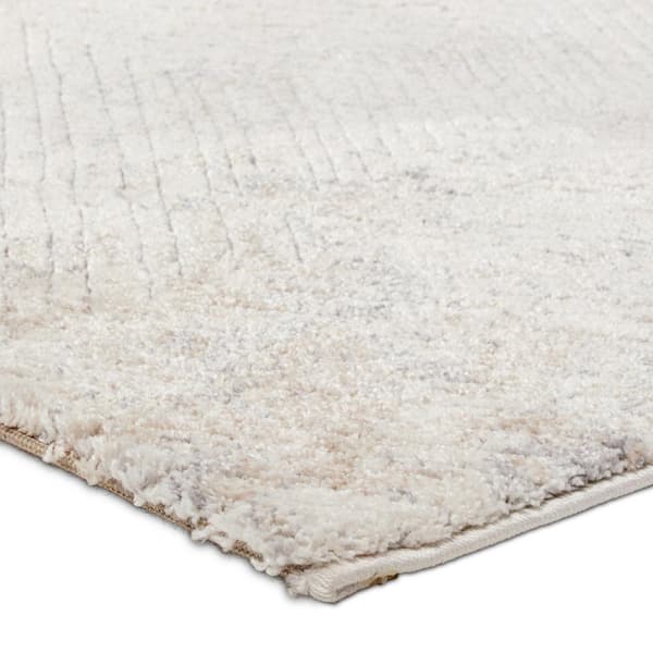 Natrix 5 ft. x 8 ft. Cream/Silver Geometric Area Rug