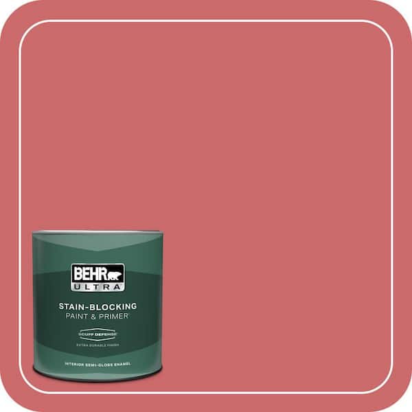 BEHR ULTRA 1 qt. #MQ4-2 Strawberry Wine Extra Durable Semi-Gloss Enamel Interior Paint & Primer