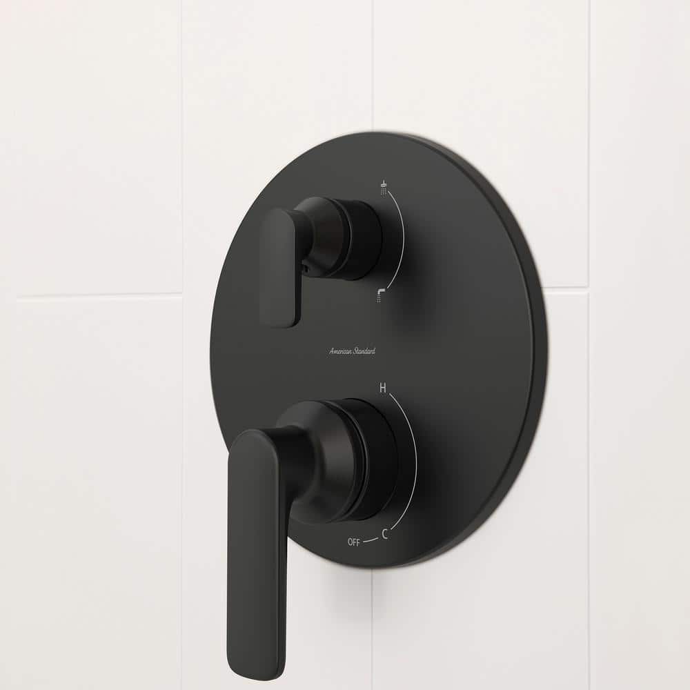 Matte Black Dual Handle Pressure Balance Valve Trim