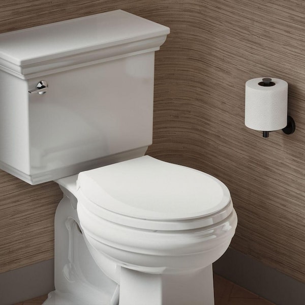 Cachet Round Antimicrobial, Soft Close Front Toilet Seat in White