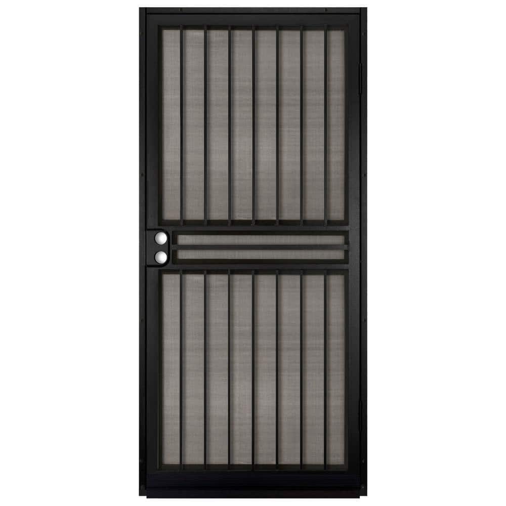 Unique Home Designs 36 in. x 80 in. Guardian Black Surface Mount