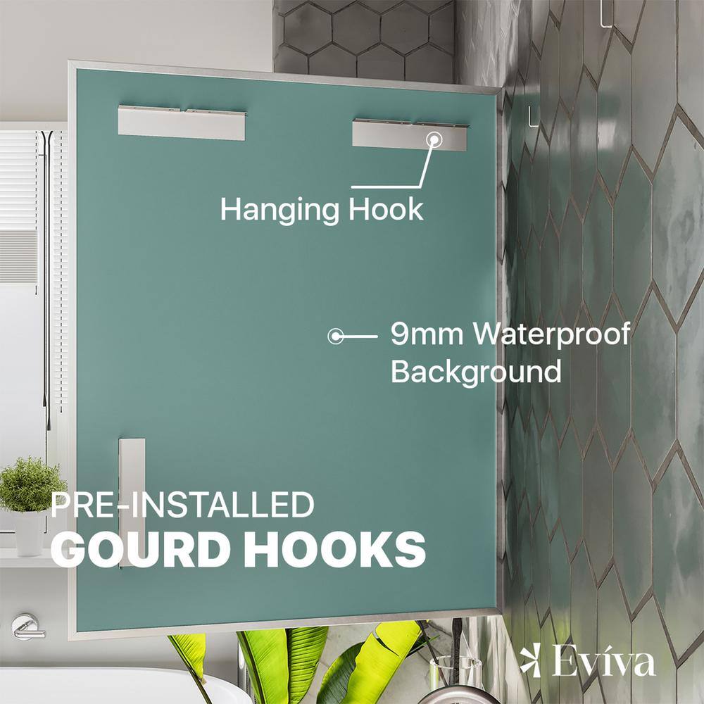 Brushed Wood Rectangular Framed Wall Mirror