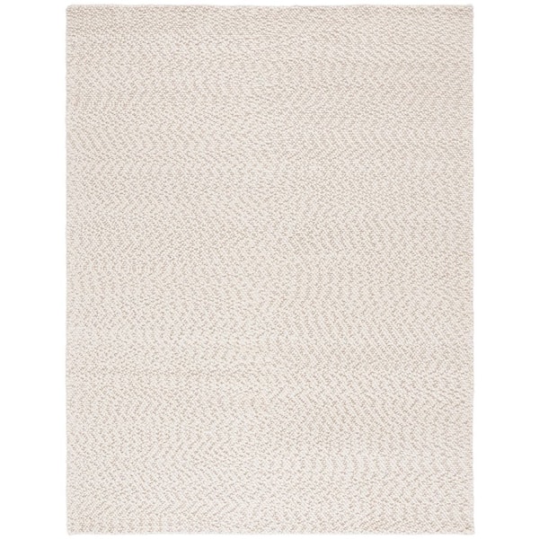 Natura 8 ft. x 10 ft. Ivory Solid Chevron Area Rug