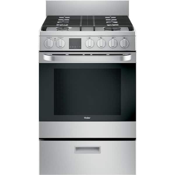 Haier 24 in. 2.9 cu. ft. Gas Range with Convection Oven in Stainless Steel