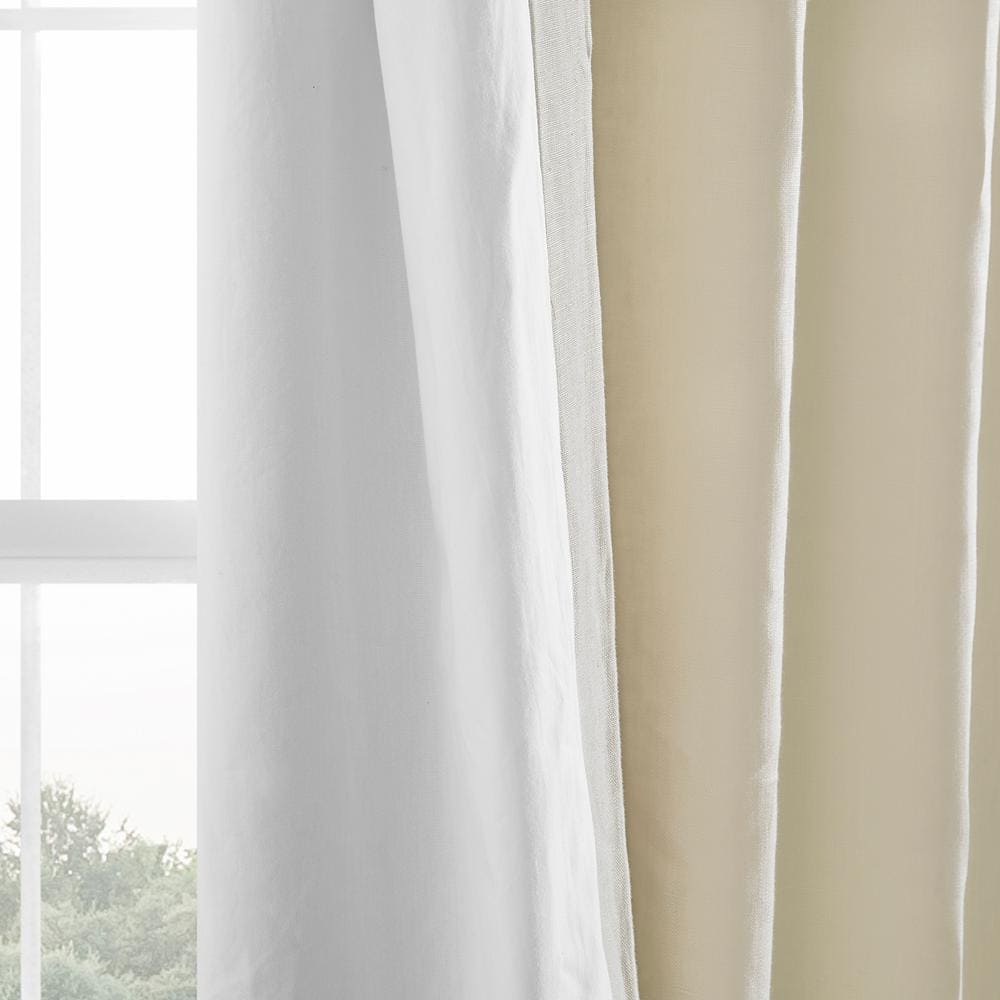 Ancient Ivory French Linen 120" Room-Darkening Curtain Panel