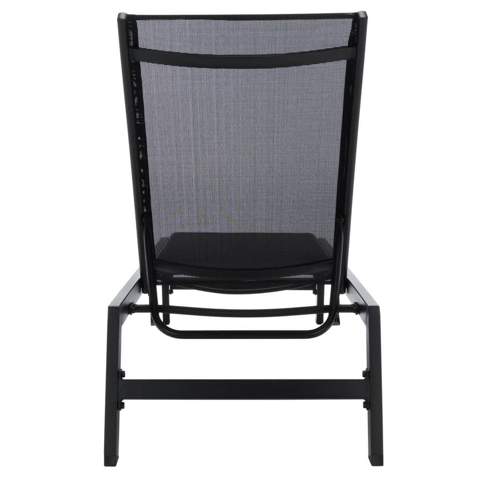 Fionne Modern Chic Black Outdoor Sunlounger