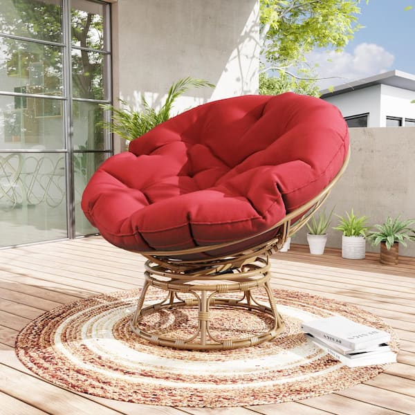 MeetLeisure All-Weather Swivel Wicker Outdoor Patio Papasan Lounge
