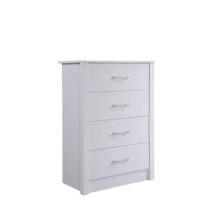 4-Drawer Chest White 40.24 in. H x 27.52 in. W x 15.51 in. D