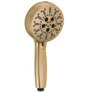 7-Spray Patterns 4.5 in. Wall Mount Handheld Shower Head 1.75 GPM with Cleaning Spray in Champagne Bronze