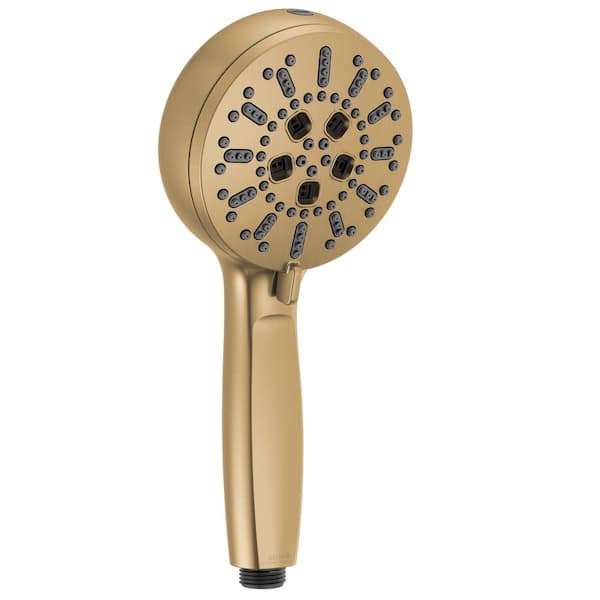 Delta 7-Spray Patterns 4.5 in. Wall Mount Handheld Shower Head 1.75 GPM with Cleaning Spray in Champagne Bronze