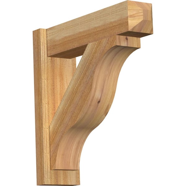 Ekena Millwork 6 in. x 22 in. x 22 in. Western Red Cedar Fuston Craftsman Rough Sawn Outlooker
