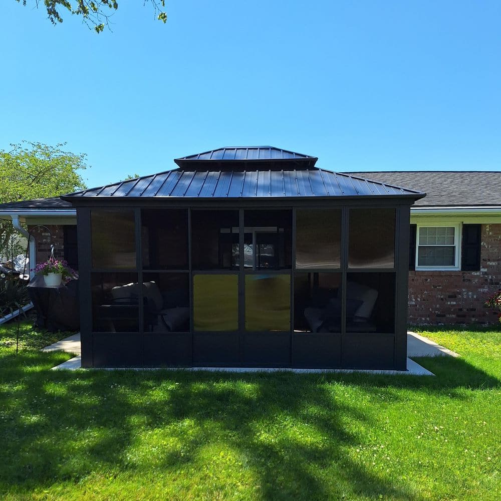 PURPLE LEAF 12 ft. x 14 ft. Sunroom Hardtop Gazebo Solarium
